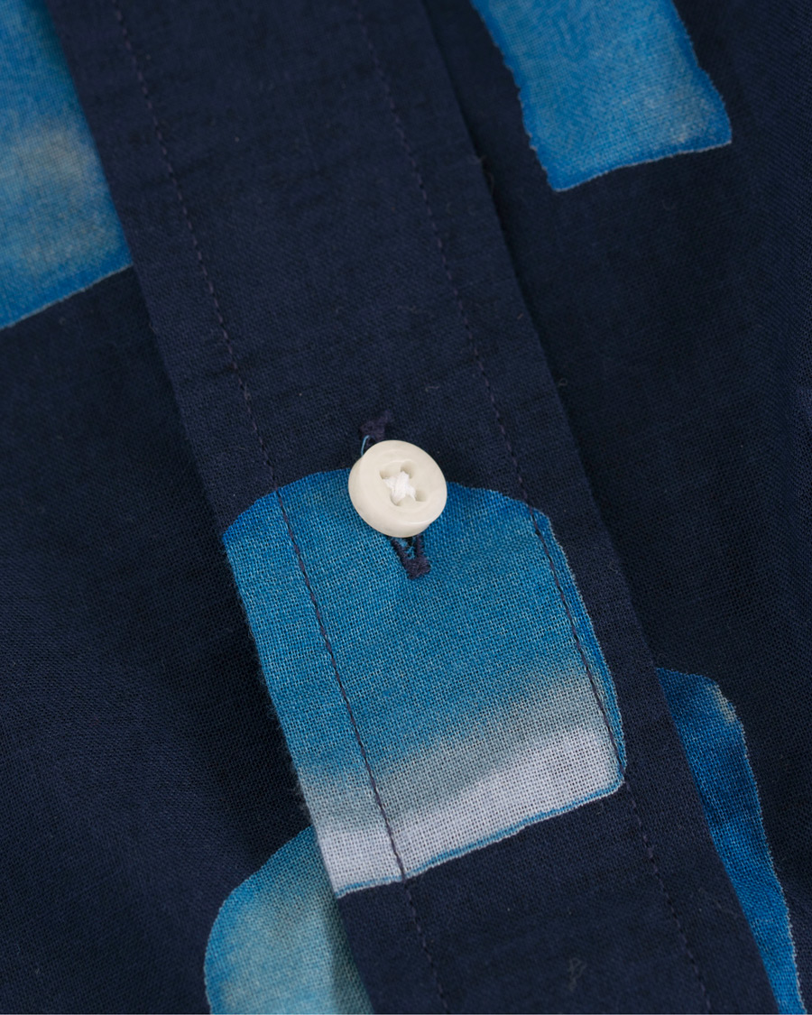 Homme | Chemises | Gitman Vintage | Button Down Short Sleeve Shirt Abstract Blues