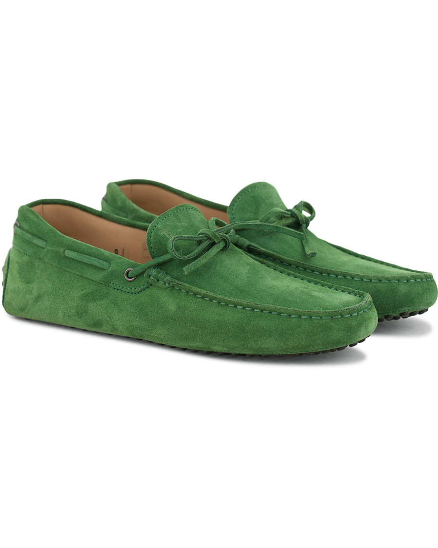 Homme | Tod's Laccetto Gommini Carshoe Green Suede | Tod's | Laccetto Gommini Carshoe Green Suede