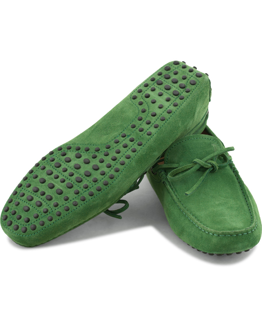 Homme | Tod's Laccetto Gommini Carshoe Green Suede | Tod's | Laccetto Gommini Carshoe Green Suede