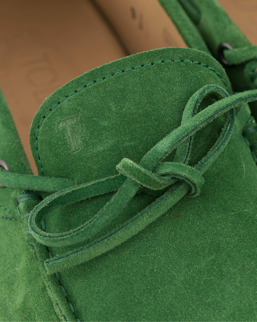 Homme | Tod's Laccetto Gommini Carshoe Green Suede | Tod's | Laccetto Gommini Carshoe Green Suede