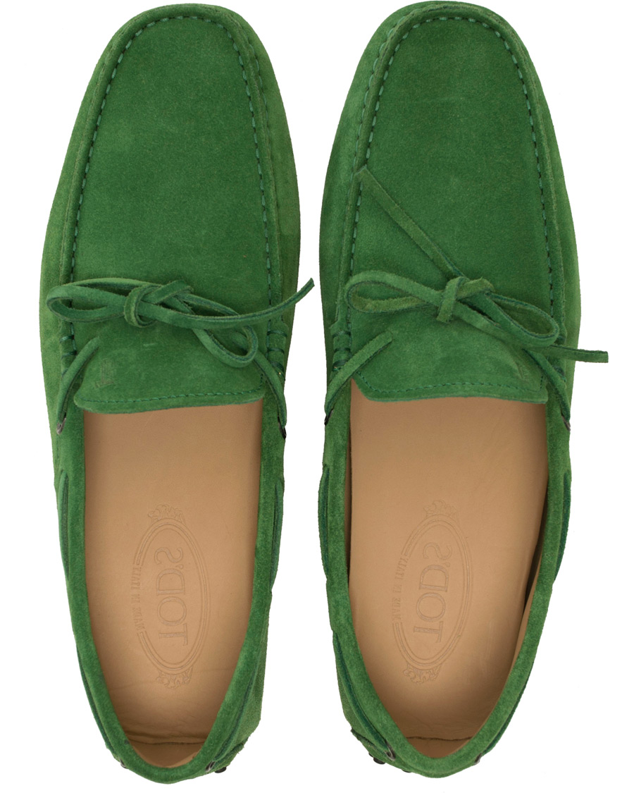 Homme | Tod's Laccetto Gommini Carshoe Green Suede | Tod's | Laccetto Gommini Carshoe Green Suede