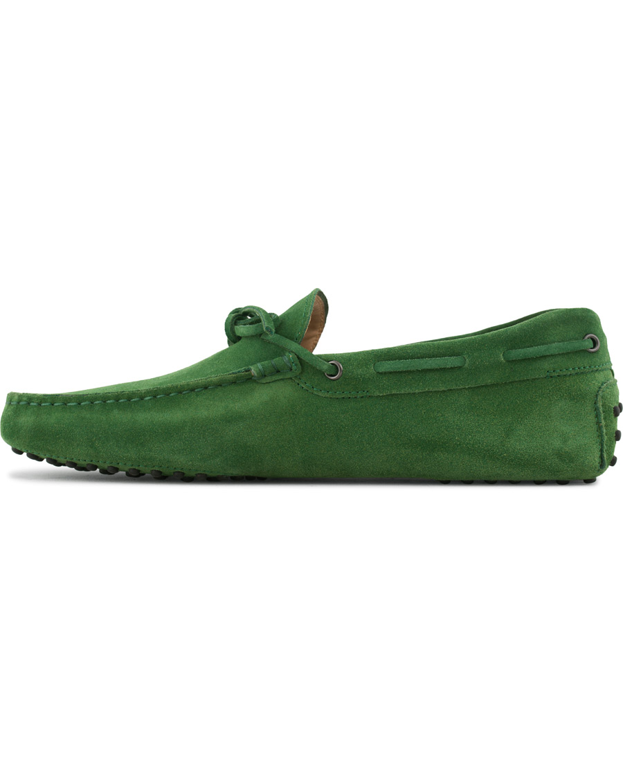 Homme | Tod's Laccetto Gommini Carshoe Green Suede | Tod's | Laccetto Gommini Carshoe Green Suede