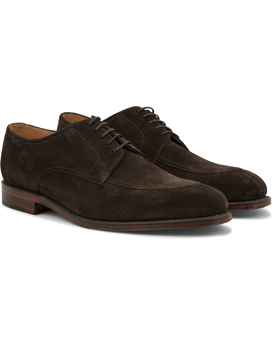 Heren | Loake 1880 Ealing Derby Split Toe Dark Brown Suede | Loake 1880 | Ealing Derby Split Toe Dark Brown Suede