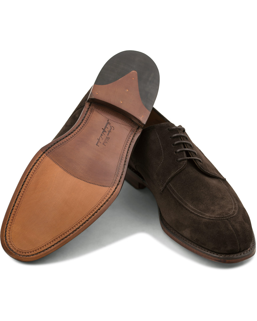 Heren | Loake 1880 Ealing Derby Split Toe Dark Brown Suede | Loake 1880 | Ealing Derby Split Toe Dark Brown Suede