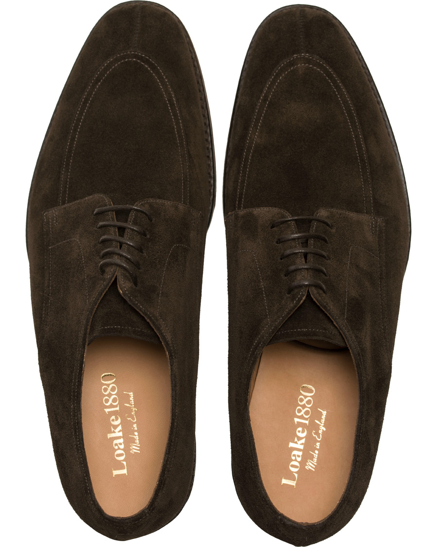 Heren | Loake 1880 Ealing Derby Split Toe Dark Brown Suede | Loake 1880 | Ealing Derby Split Toe Dark Brown Suede