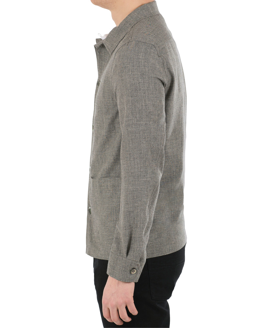 Homme | Manteaux Et Vestes | Oscar Jacobson | Hannes Wool/Cotton/Linen Shirt Jacket Grey