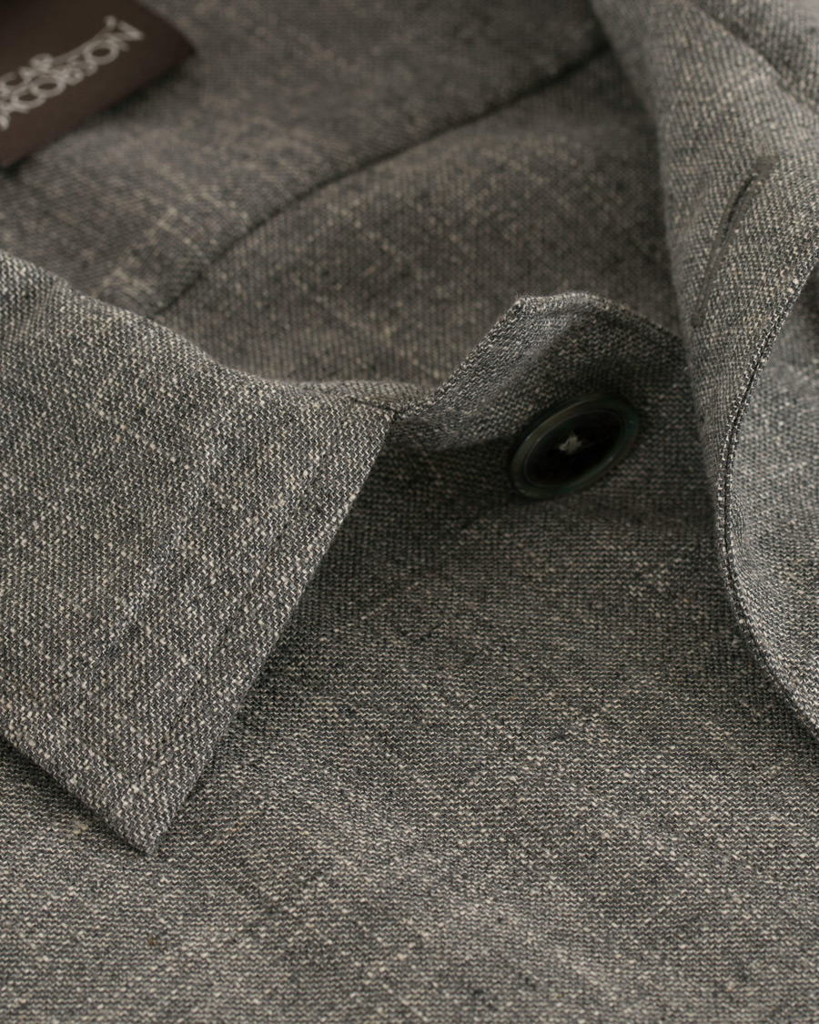 Homme | Manteaux Et Vestes | Oscar Jacobson | Hannes Wool/Cotton/Linen Shirt Jacket Grey
