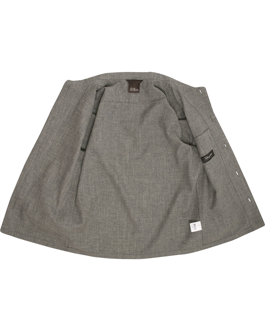 Homme | Manteaux Et Vestes | Oscar Jacobson | Hannes Wool/Cotton/Linen Shirt Jacket Grey