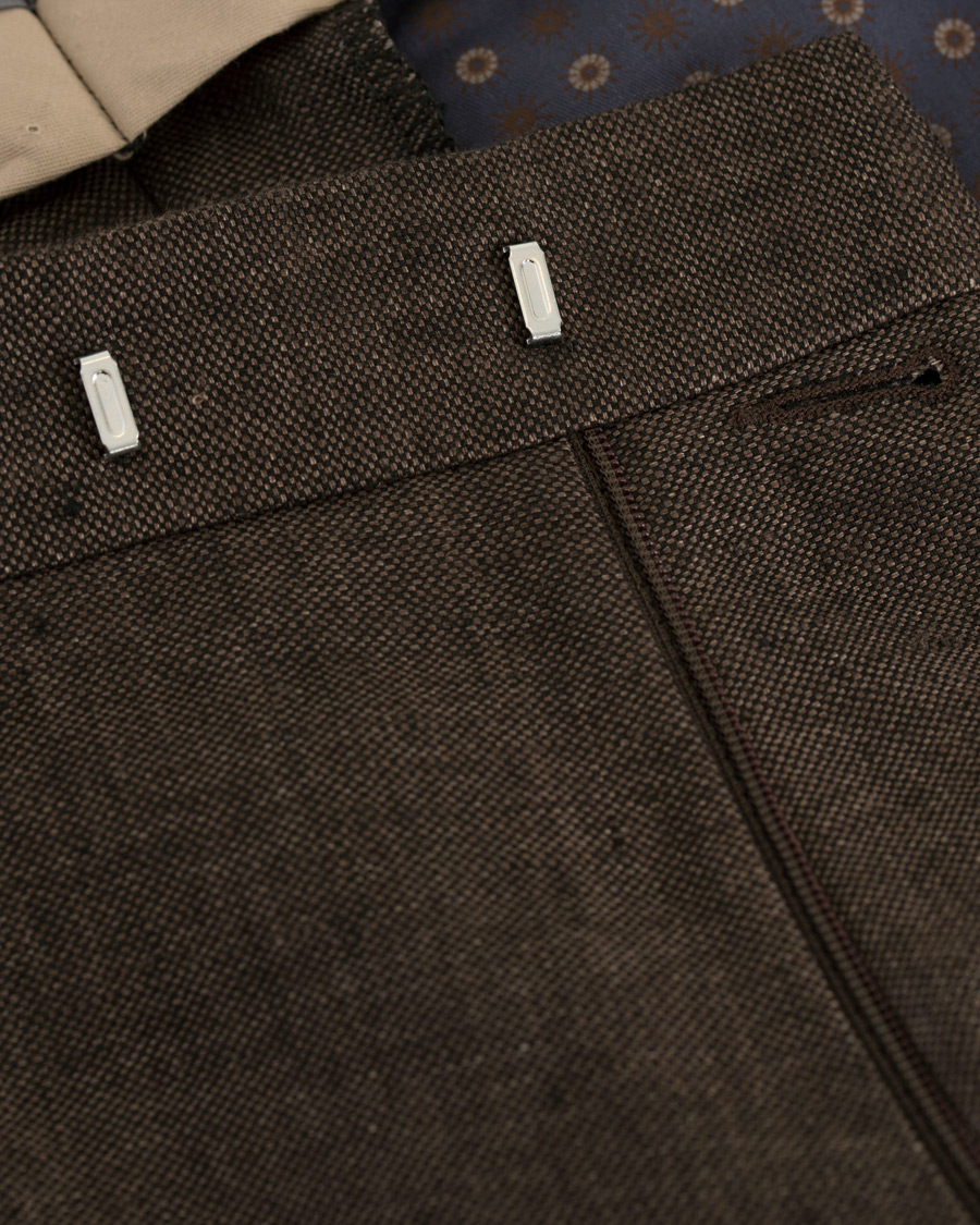 Homme | Pantalons | Oscar Jacobson | Diego Linen Trousers Brown