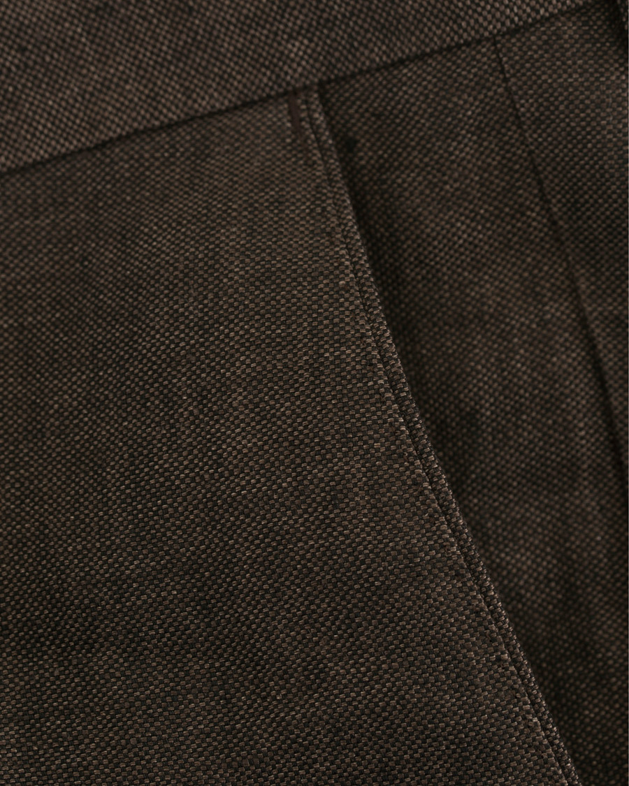 Homme | Pantalons | Oscar Jacobson | Diego Linen Trousers Brown