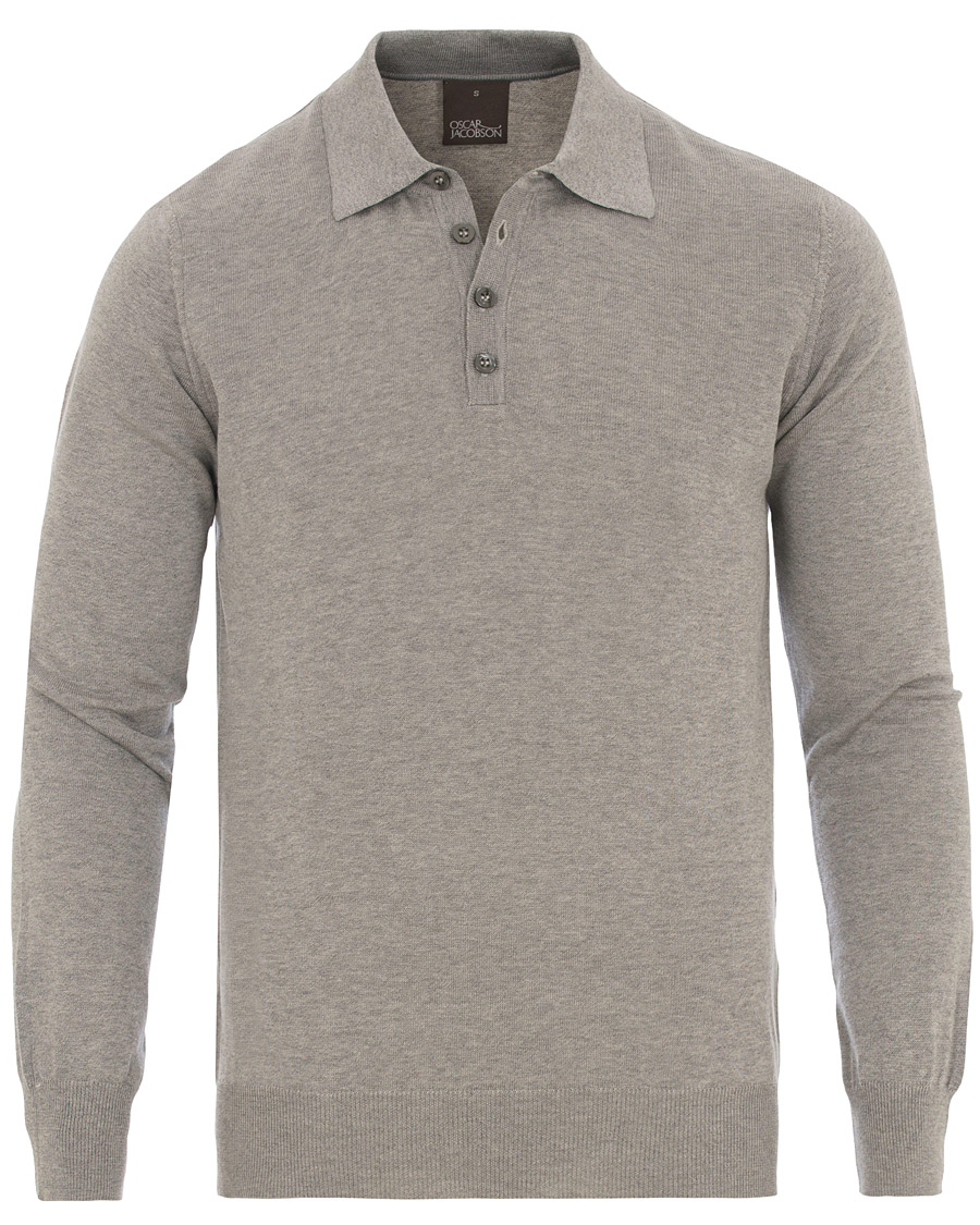 Homme | Pulls Et Tricots | Oscar Jacobson | Ruben Cotton Poloshirt Grey