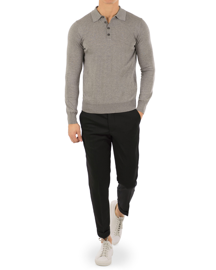 Homme | Pulls Et Tricots | Oscar Jacobson | Ruben Cotton Poloshirt Grey