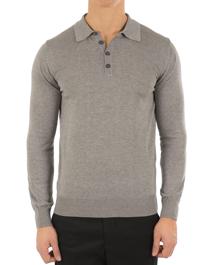 Homme | Pulls Et Tricots | Oscar Jacobson | Ruben Cotton Poloshirt Grey