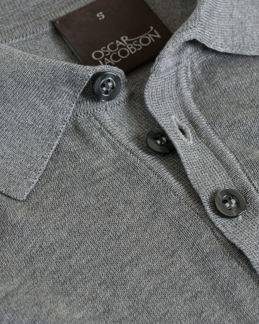 Homme | Pulls Et Tricots | Oscar Jacobson | Ruben Cotton Poloshirt Grey