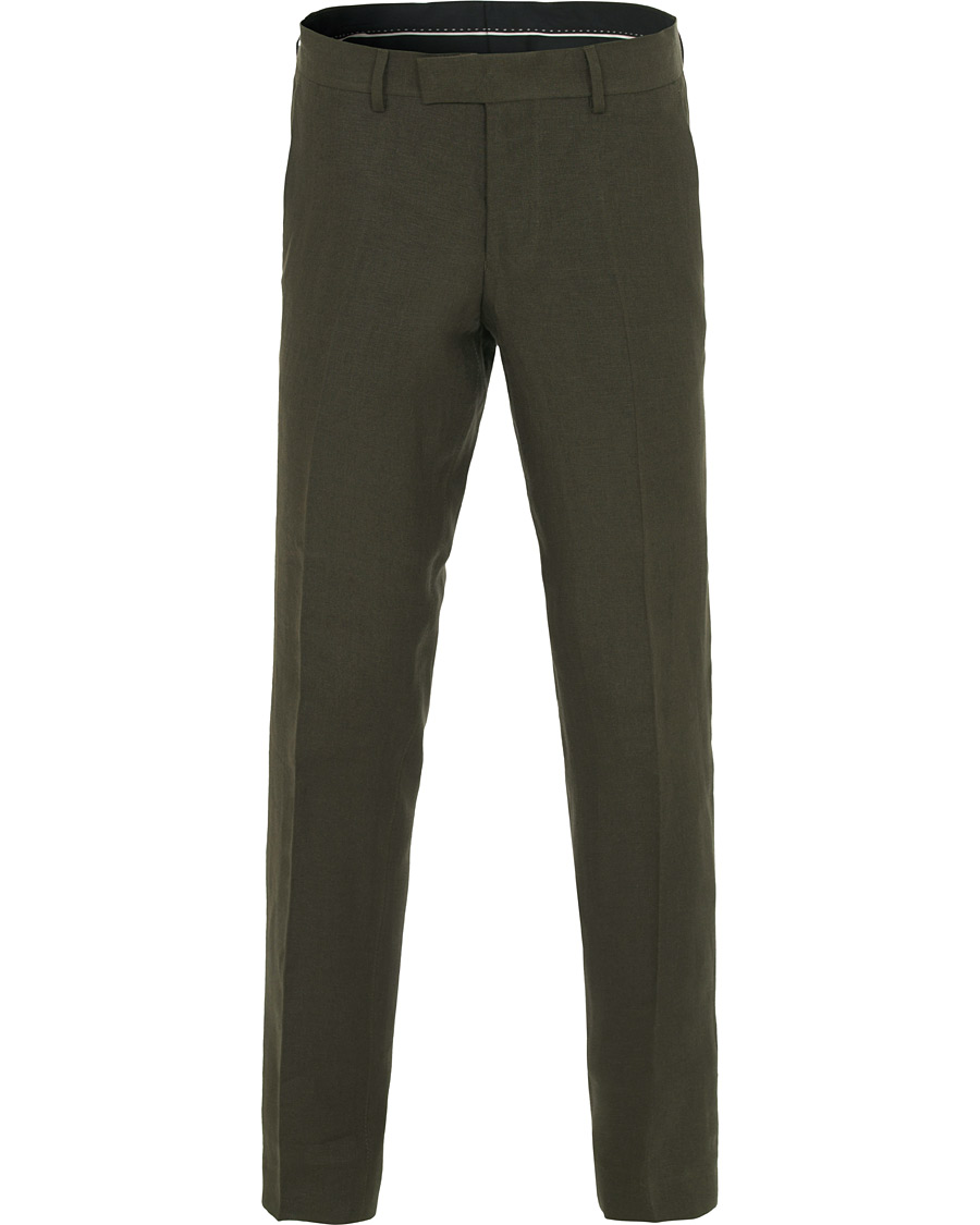Homme | Pantalons | Tiger of Sweden | Gordon Linen Trousers Green