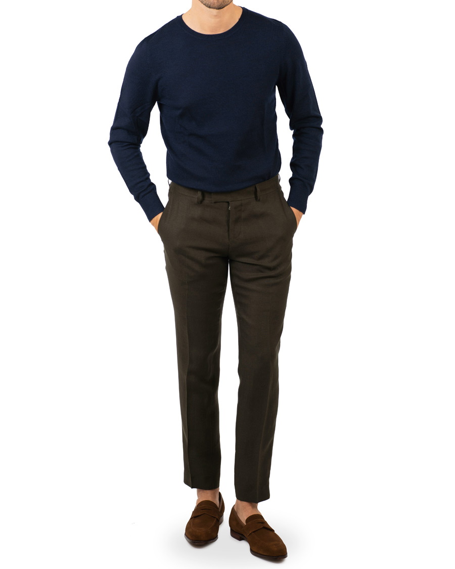 Homme | Pantalons | Tiger of Sweden | Gordon Linen Trousers Green