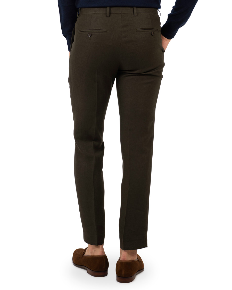 Homme | Pantalons | Tiger of Sweden | Gordon Linen Trousers Green