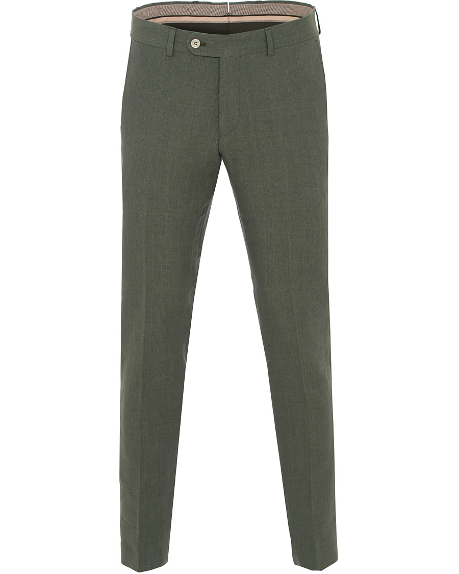 Homme | Pantalons | Morris Heritage | Fred Oxford Linen/Cotton Trousers Green