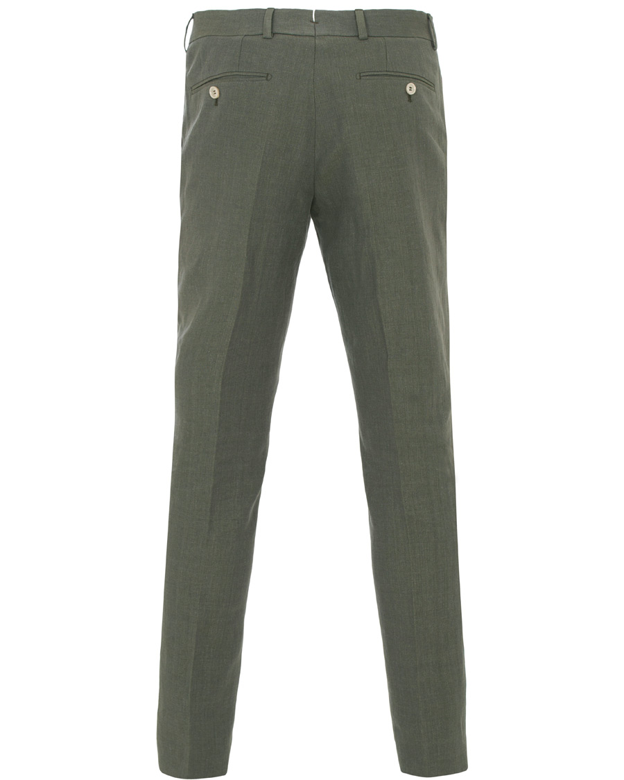 Homme | Pantalons | Morris Heritage | Fred Oxford Linen/Cotton Trousers Green