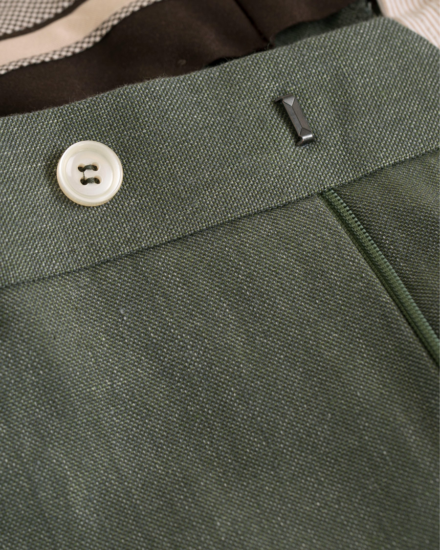Homme | Pantalons | Morris Heritage | Fred Oxford Linen/Cotton Trousers Green