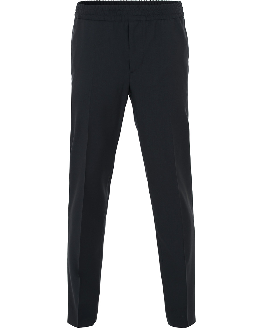 Homme | Pantalons | J.Lindeberg | Sasha Comfort Wool Draw String Trousers Navy