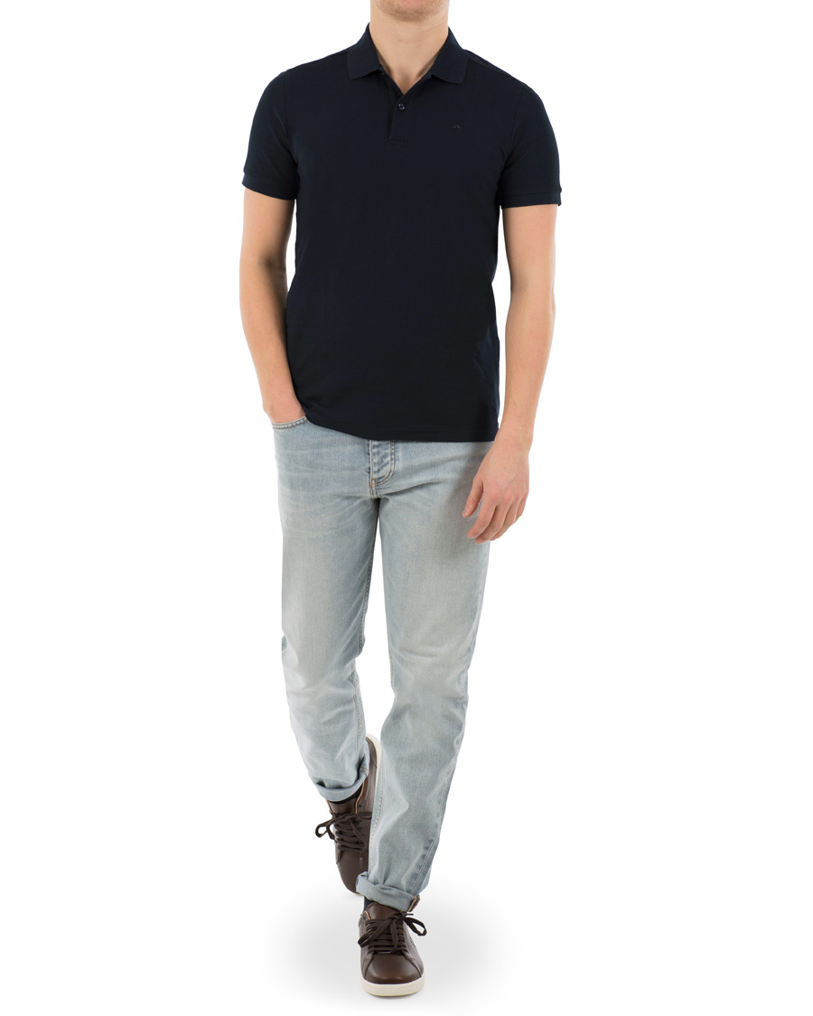 Homme | Polos | J.Lindeberg | Slim Fit Troy Clean Pique Navy