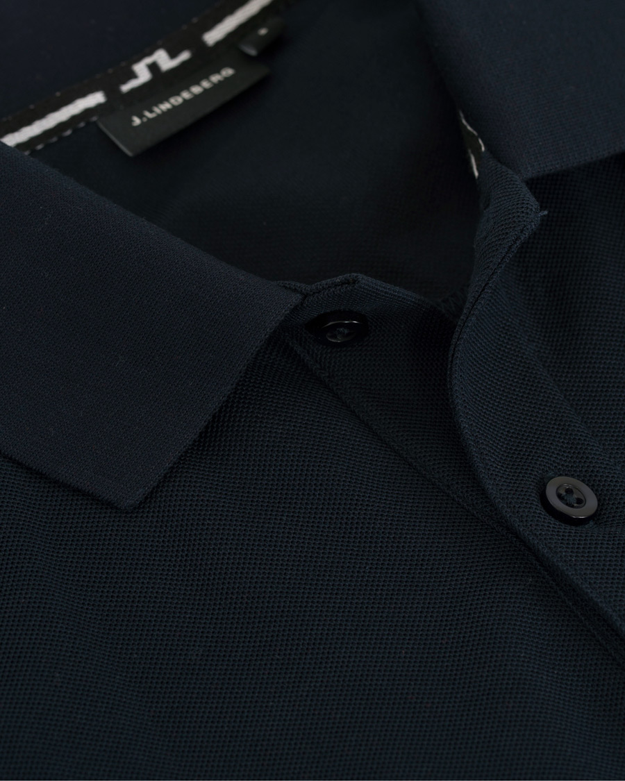 Homme | Polos | J.Lindeberg | Slim Fit Troy Clean Pique Navy