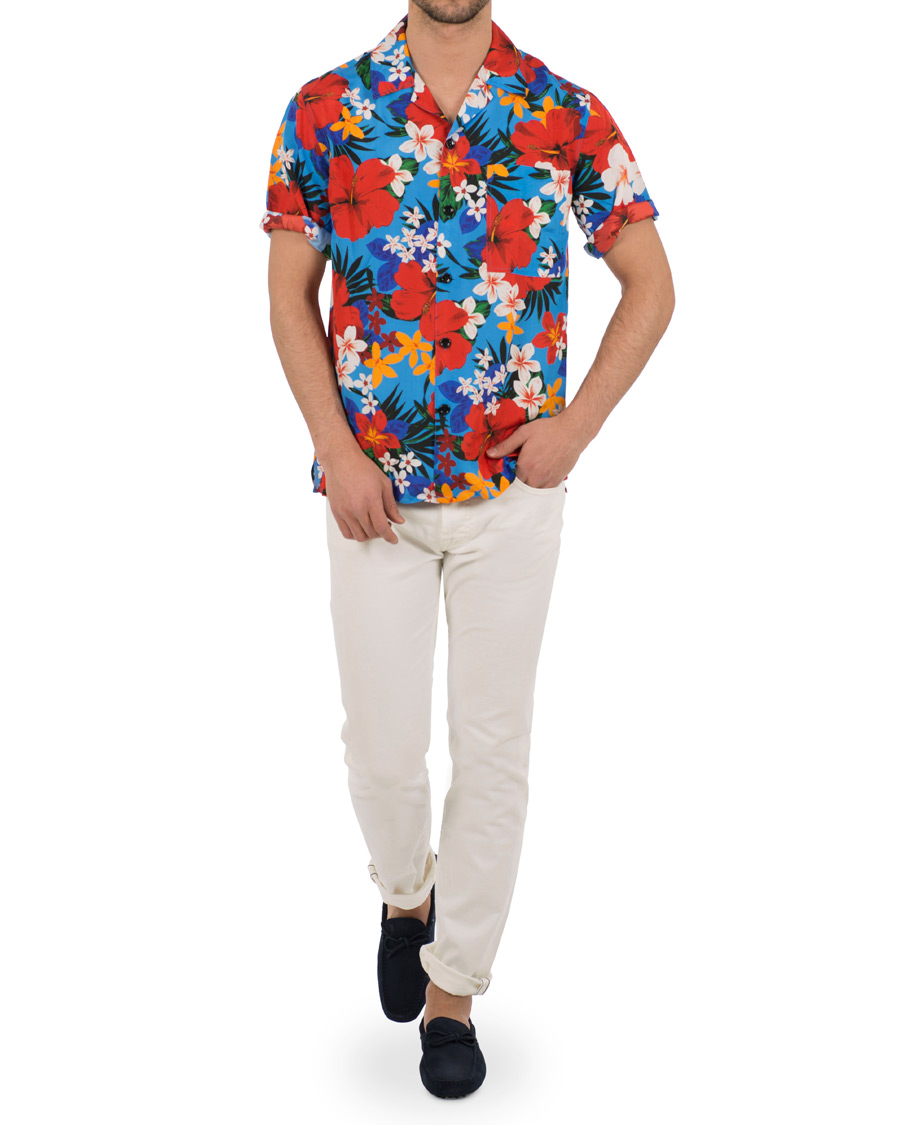 Homme | Chemises | AMI | Manches Printed Flower Short Sleeve Shirt Blue