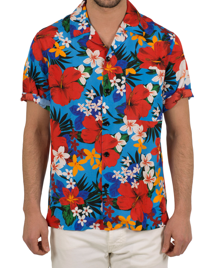 Homme | Chemises | AMI | Manches Printed Flower Short Sleeve Shirt Blue