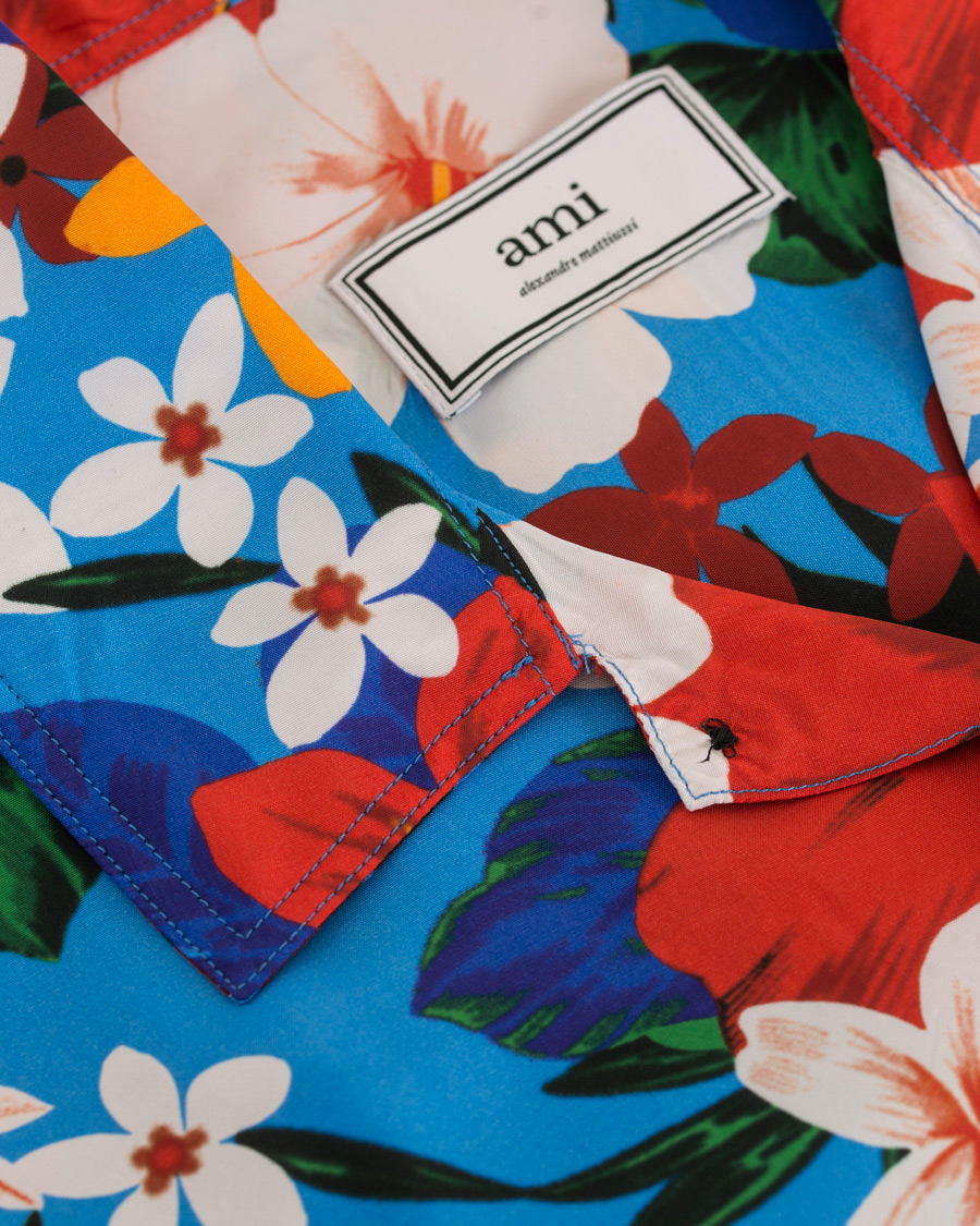 Homme | Chemises | AMI | Manches Printed Flower Short Sleeve Shirt Blue