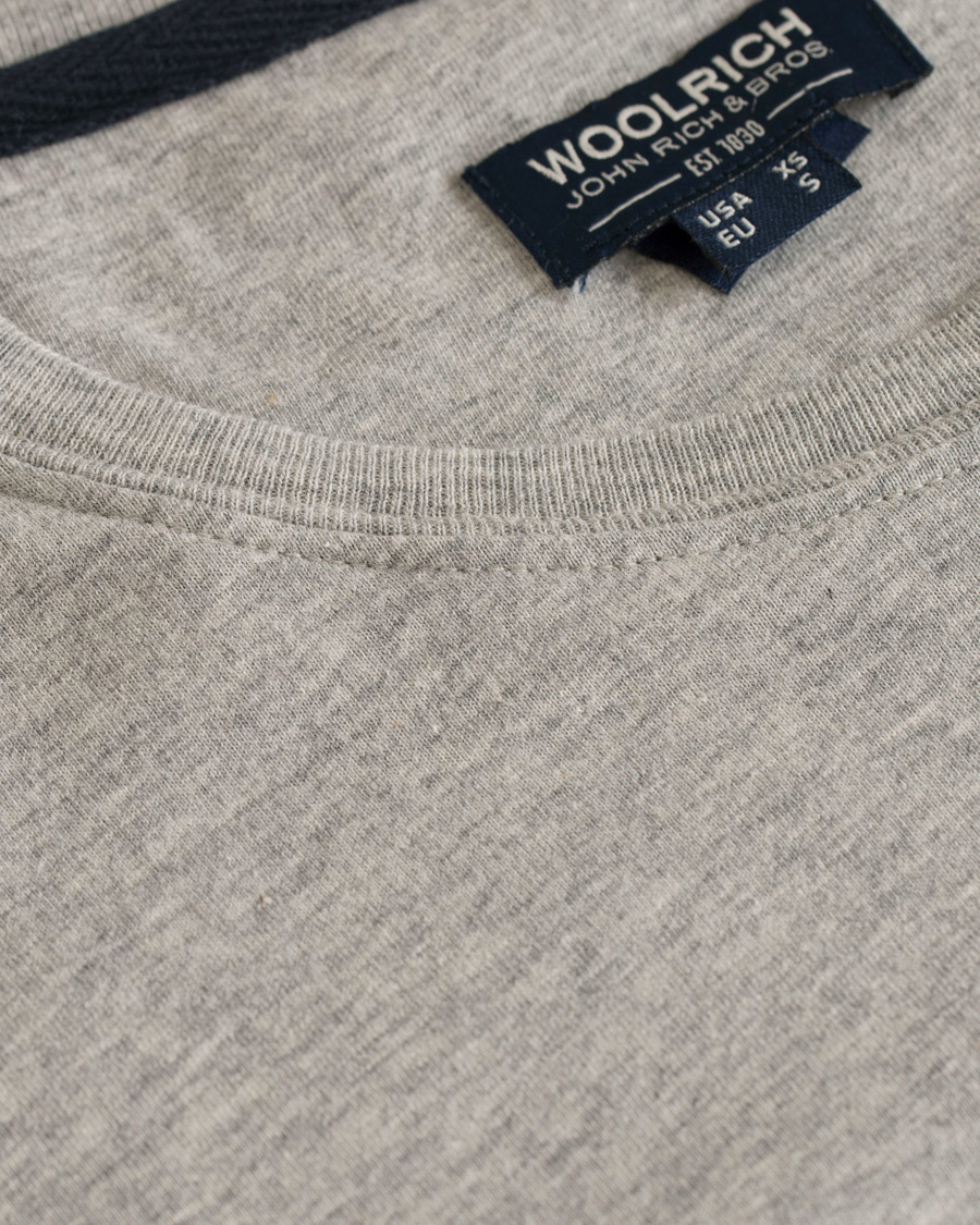 Heren | T-shirts | Woolrich | Logo Crew Neck Tee Light Grey Melange