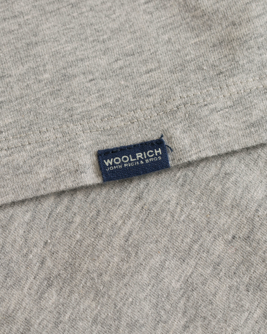 Heren | T-shirts | Woolrich | Logo Crew Neck Tee Light Grey Melange