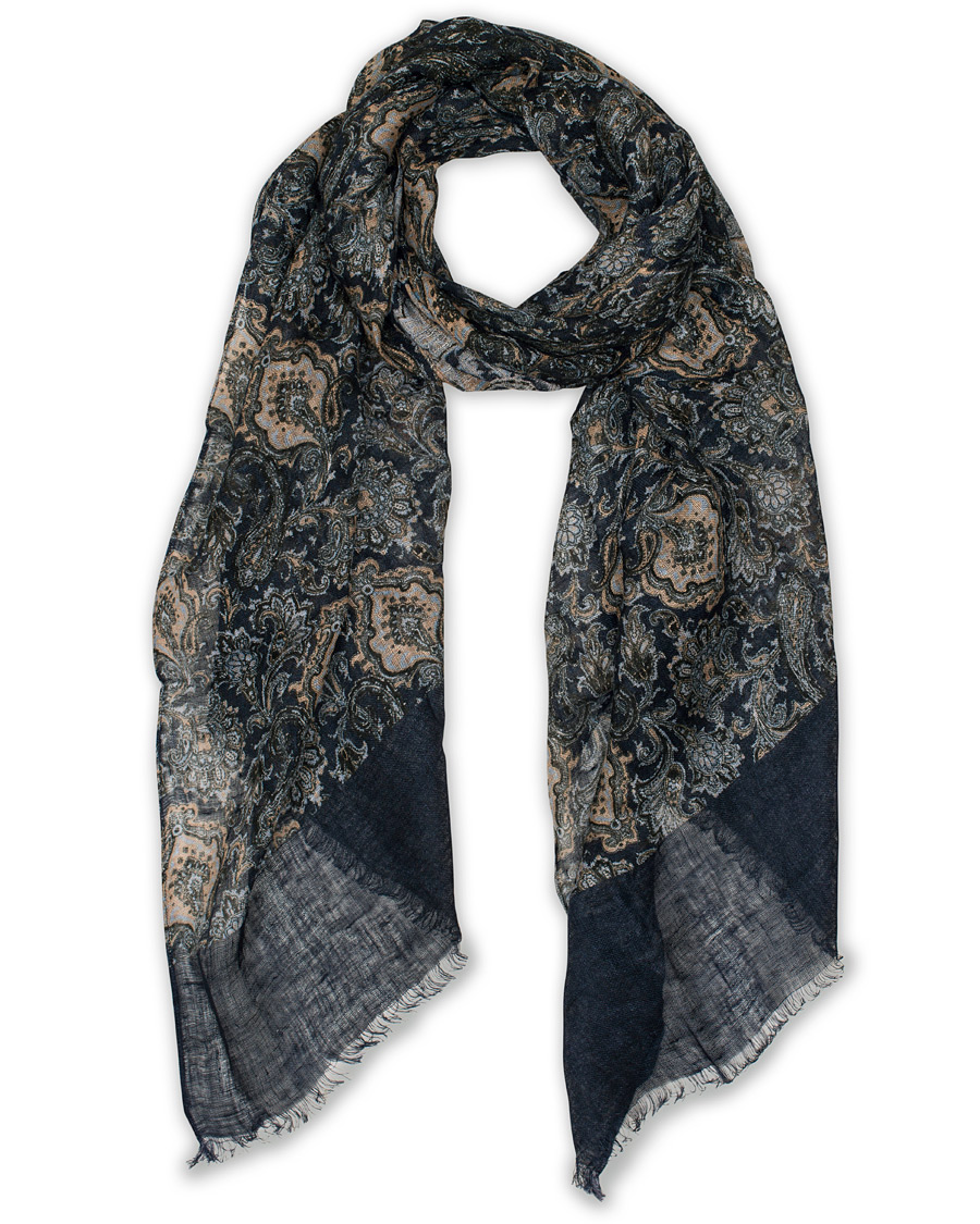 Homme | Amanda Christensen Linen Paisley Scarf Navy | Amanda Christensen | Linen Paisley Scarf Navy