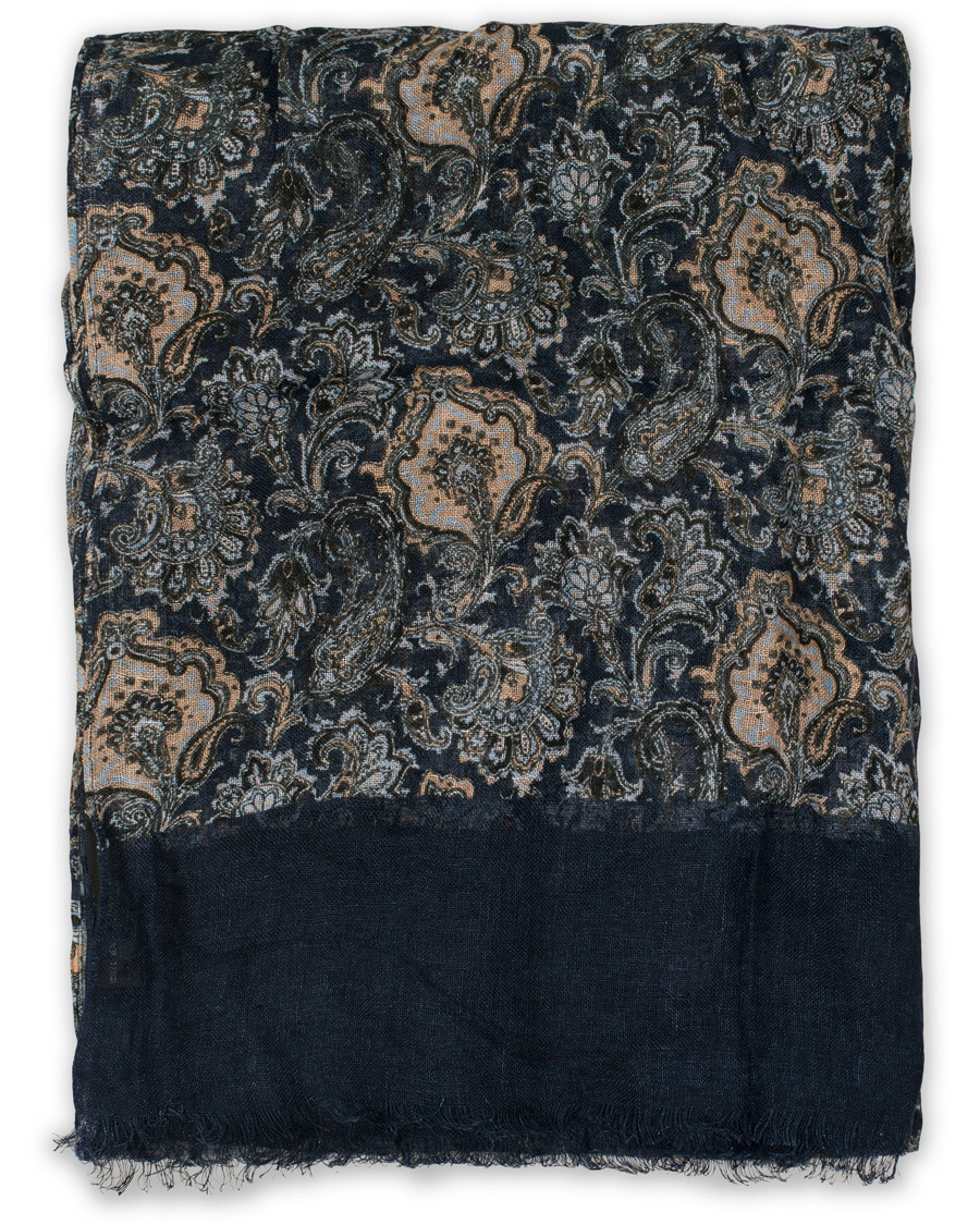 Homme | Amanda Christensen Linen Paisley Scarf Navy | Amanda Christensen | Linen Paisley Scarf Navy
