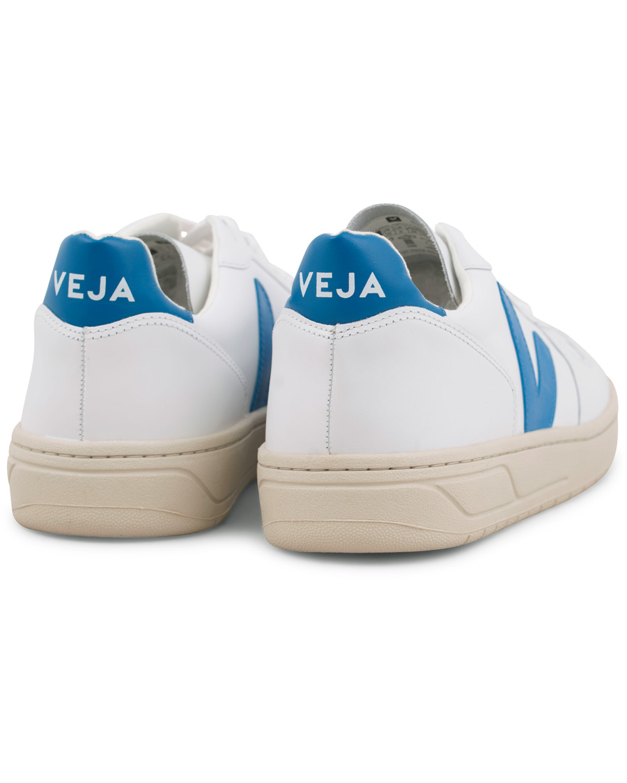 Homme | Veja V-10 Leather Sneaker Extra White/Swedish Blue | Veja | V-10 Leather Sneaker Extra White/Swedish Blue