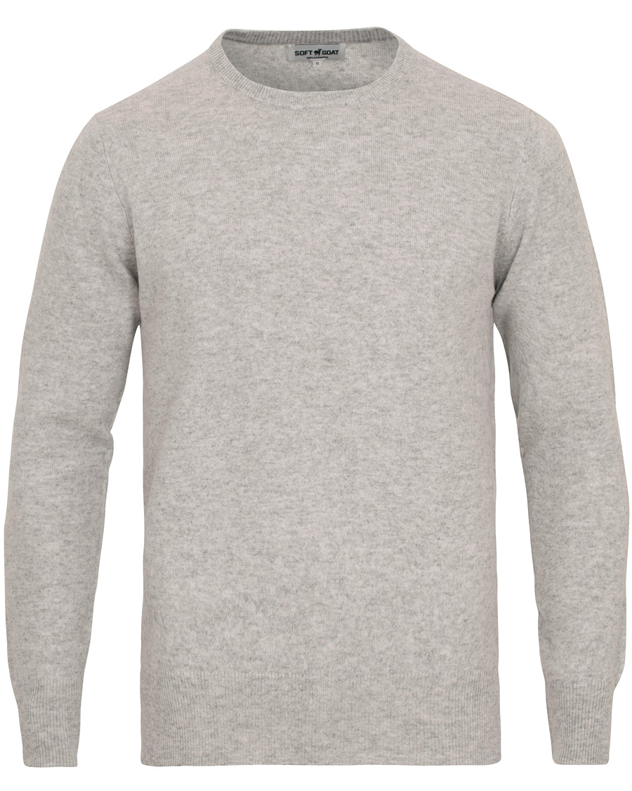 Heren | Truien | Soft Goat | Cashmere O-neck Light Grey