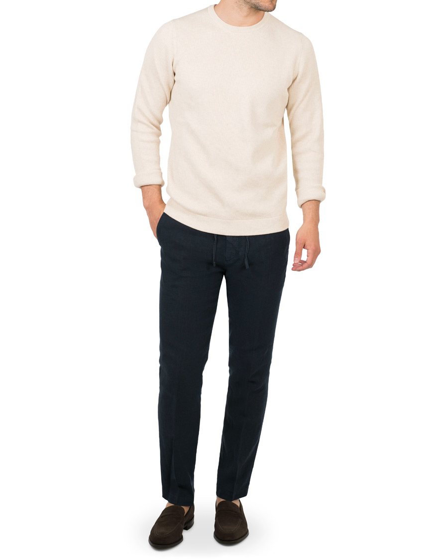 Homme | Pantalons | NN07 | New Copenhagen Draw String Linnen Trousers Navy