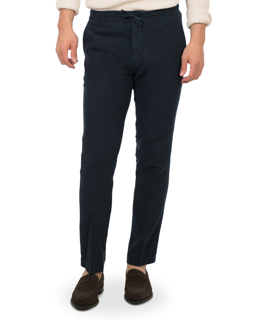 Homme | Pantalons | NN07 | New Copenhagen Draw String Linnen Trousers Navy