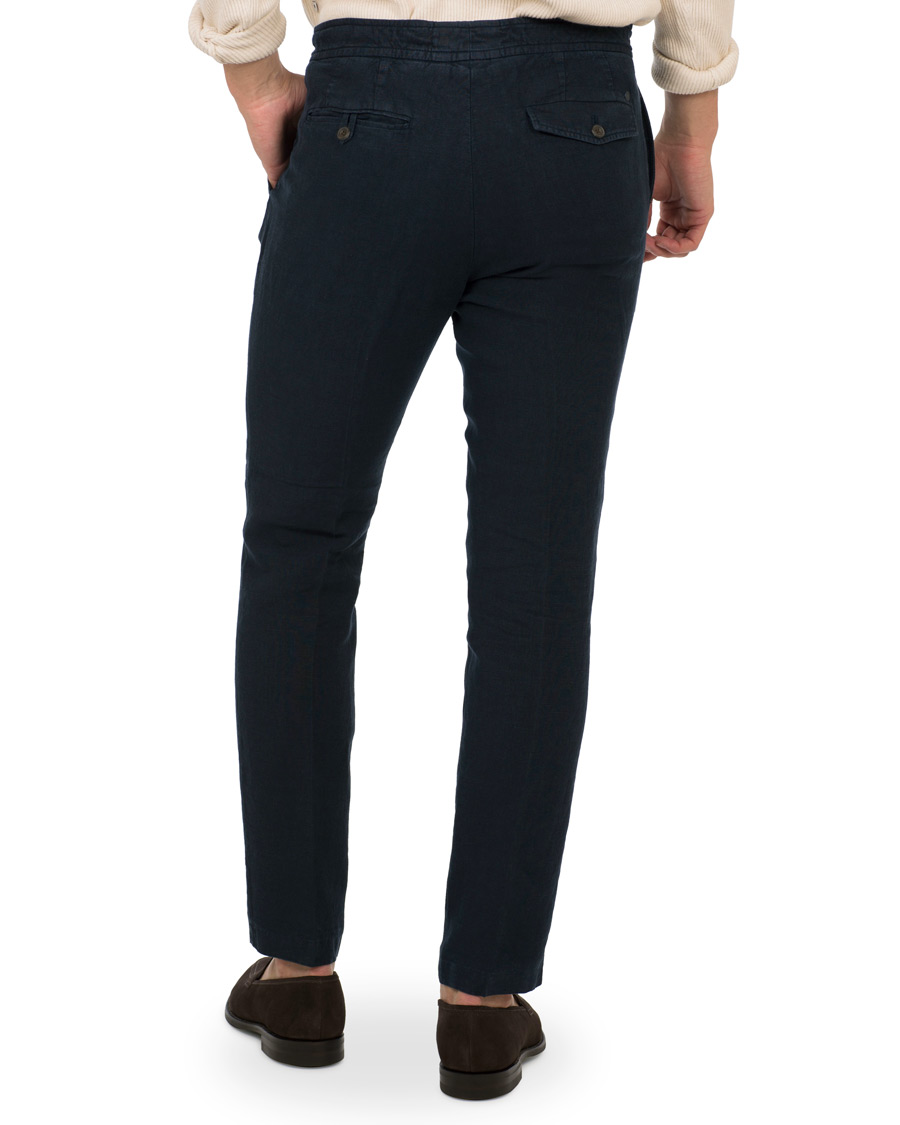 Homme | Pantalons | NN07 | New Copenhagen Draw String Linnen Trousers Navy