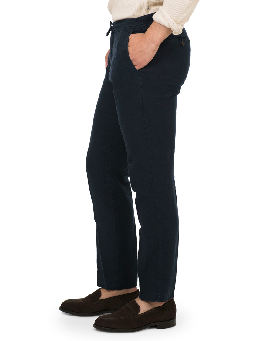 Homme | Pantalons | NN07 | New Copenhagen Draw String Linnen Trousers Navy