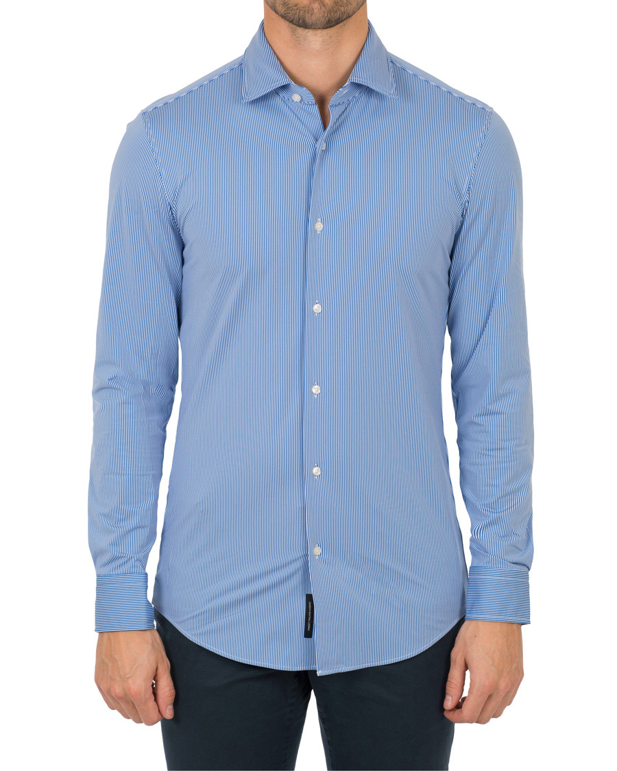 Homme | Chemises | BOSS BLACK | BOSS Jenno Slim Fit Super Stretch Shirt White/Blue