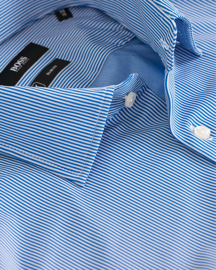 Homme | Chemises | BOSS BLACK | BOSS Jenno Slim Fit Super Stretch Shirt White/Blue