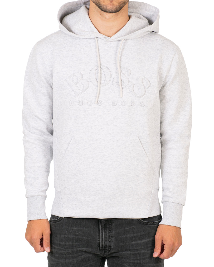 Homme | Pulls Et Tricots | BOSS GREEN | BOSS Athleisure Sly Logo Hoodie Light Grey Melange