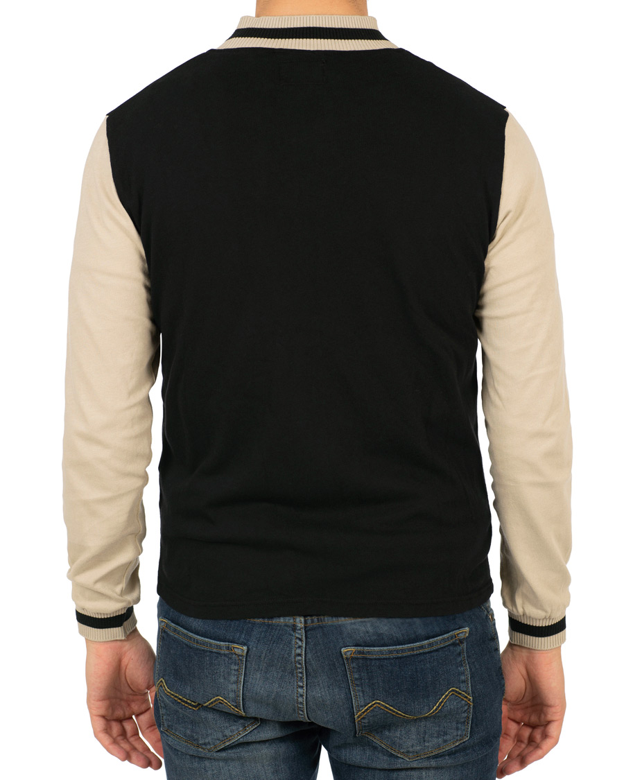 Heren | Truien | Nudie Jeans | Sture Jersey College Bomber Jacket Black/Sand