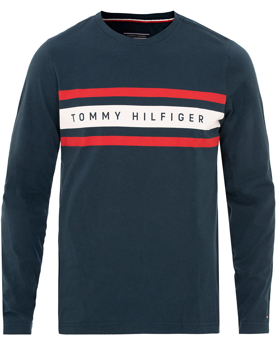 Homme | T-shirts | Tommy Hilfiger | Logo Band Graphic Long Sleeve Tee Navy Blazer