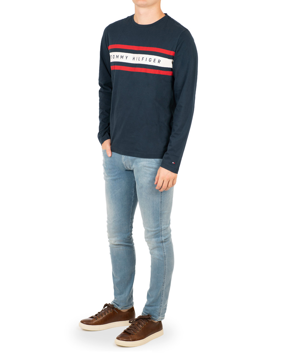 Homme | T-shirts | Tommy Hilfiger | Logo Band Graphic Long Sleeve Tee Navy Blazer