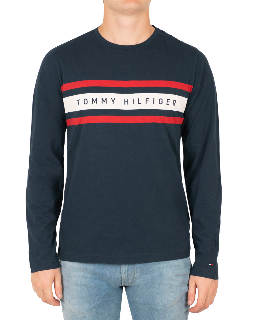 Homme | T-shirts | Tommy Hilfiger | Logo Band Graphic Long Sleeve Tee Navy Blazer