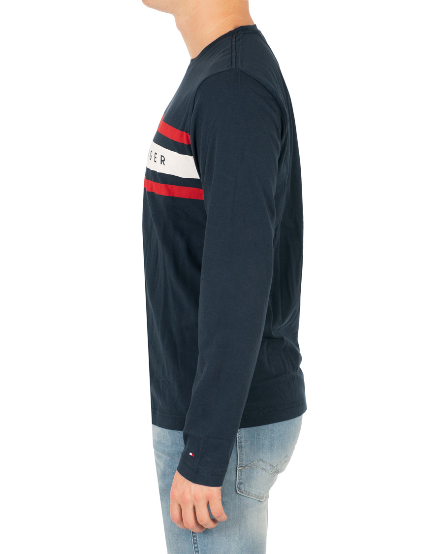 Homme | T-shirts | Tommy Hilfiger | Logo Band Graphic Long Sleeve Tee Navy Blazer