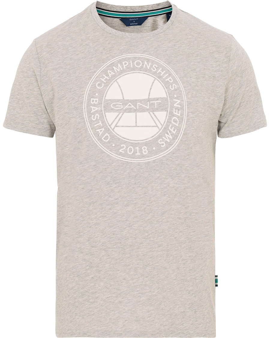 Homme | T-shirts | GANT | Båstad Crew Neck Tee Light Grey Melange