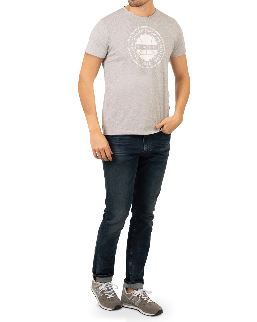 Homme | T-shirts | GANT | Båstad Crew Neck Tee Light Grey Melange